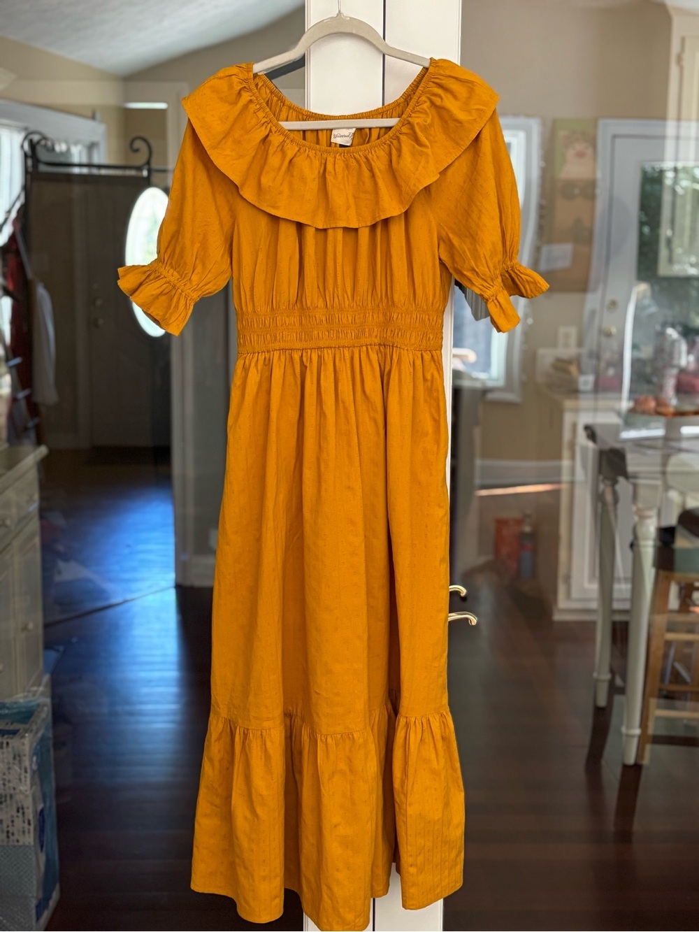 Universal Thread Mustard Ruffled Midi Dress - Picture 4 of 10